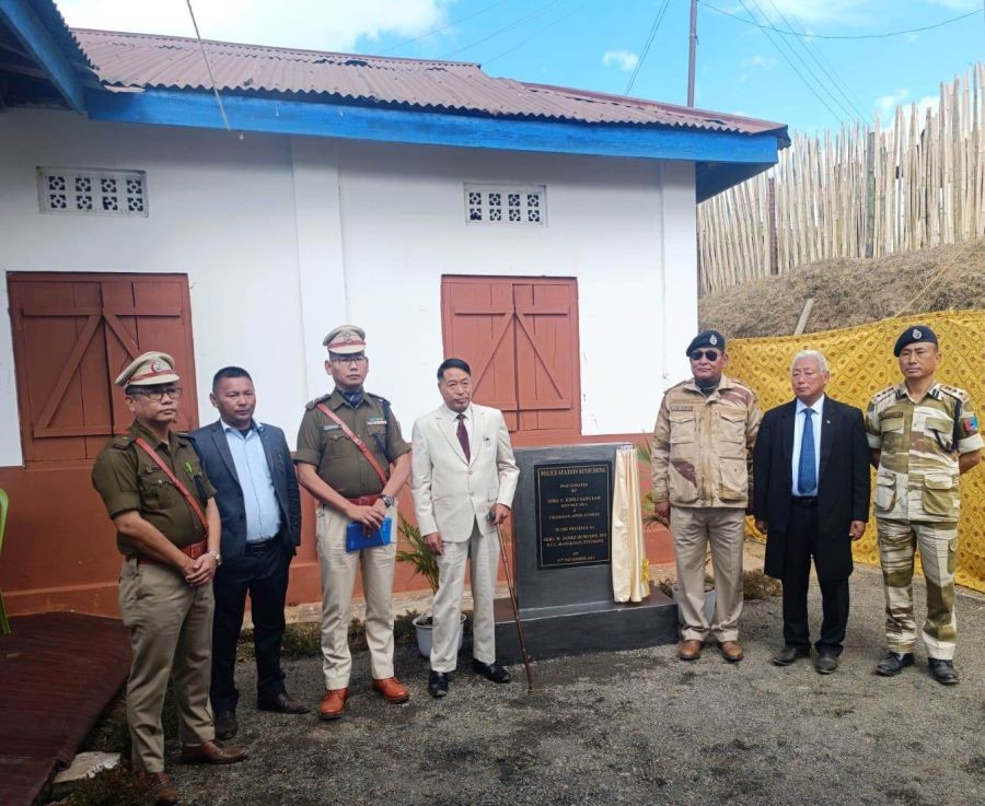 C Kipili Sangtam MLA & DPDB Kiphire with others during the inauguration of Seyochung Police station in Seyochung town, Kiphire.